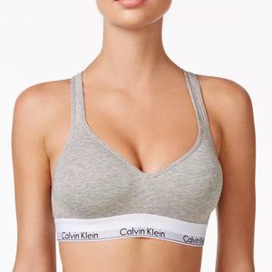 Calvin Klein Modern Cotton Padded Bralette in Grey XS